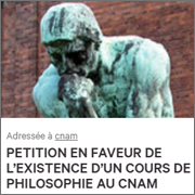 Pétition en faveur de l'existence d'un cours de philosophie au CNAM