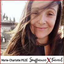 Marie-Charlotte Pezé, rédactrice en chef et webmaster, elle gère les grands projets, les lignes éditoriales, et l'annuaire des consultations Souffrance et Travail. Membre du réseau de consultations Souffrance et Travail