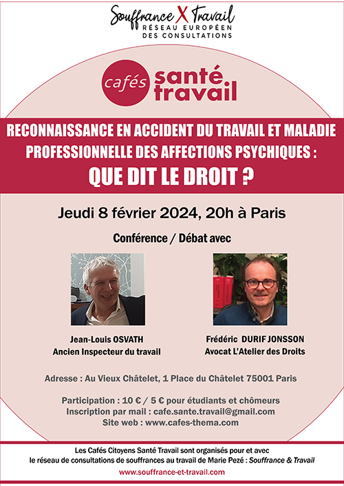 Reconnaissance en Accident du Travail et Maladie Professionnelle des affections psychiques : que dit le Droit ?