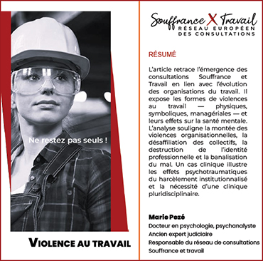 La violence au travail, texte de Marie Pezé