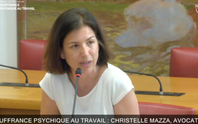 [VIDEO SÉNAT] Souffrance psychique au travail : audition de Maître Christelle Mazza, avocate