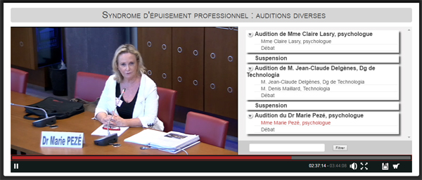 Burn-out, épuisement professionnel : vidéo Marie Pezé Assemblée nationale