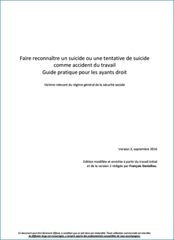 Suicides au travail : Faire reconnaître un suicide ou une tentative de suicide comme accident du travail 